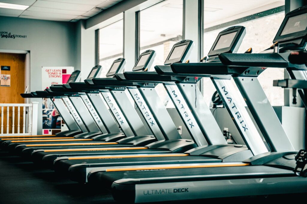 Treadmills at fitness club